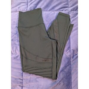 Aerie Chill Play Move Moto Pintuck Mesh Active Leggings Womens Green - Size M